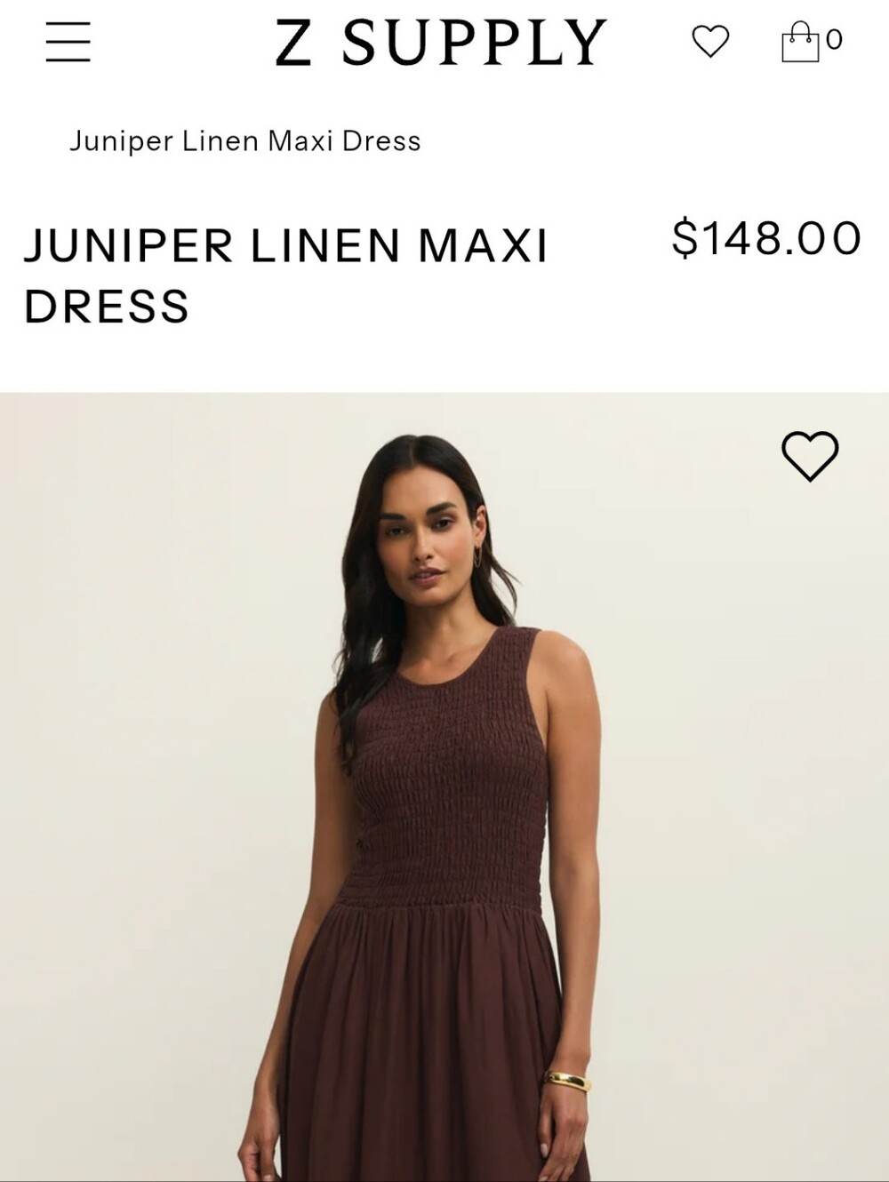 Z Supply Juniper Linen Maxi Dress - Brown